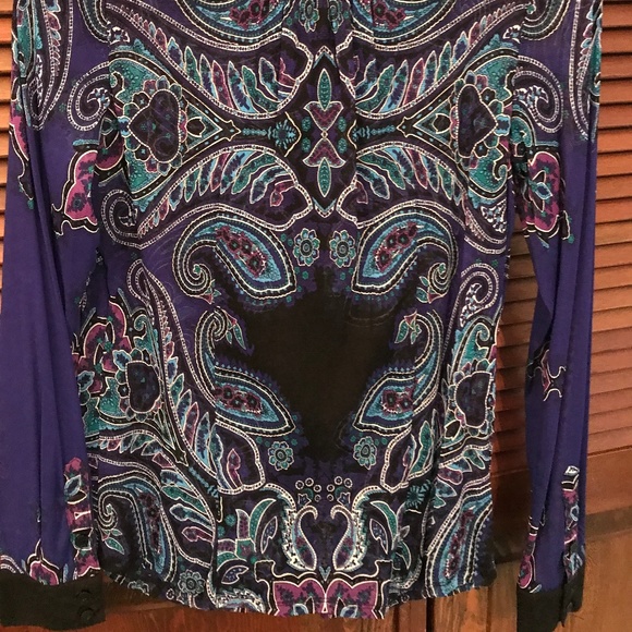 NWOT Funky print long sleeve button down shirt - Picture 4 of 4